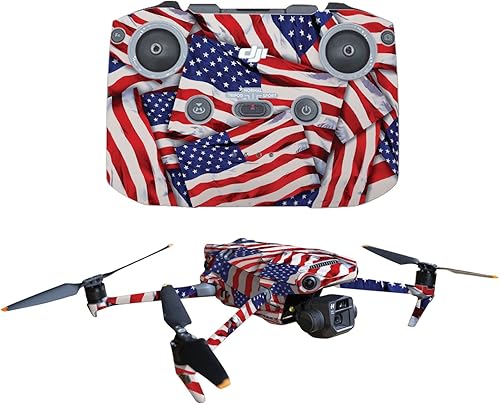 MightySkins Skin compatible con DJI Mavic 3 - Patriot  Funda protectora de vinilo duradera y única  Fácil de aplicar, quitar y cambiar estilos