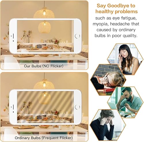 Miniatura 7 de Bombillas LED Edison E26, equivalente a 6 W, 600 lúmenes, AC120 V, blanco suave 3000 K, ST58 bombillas de filamento LED antiguas regulables con 90+