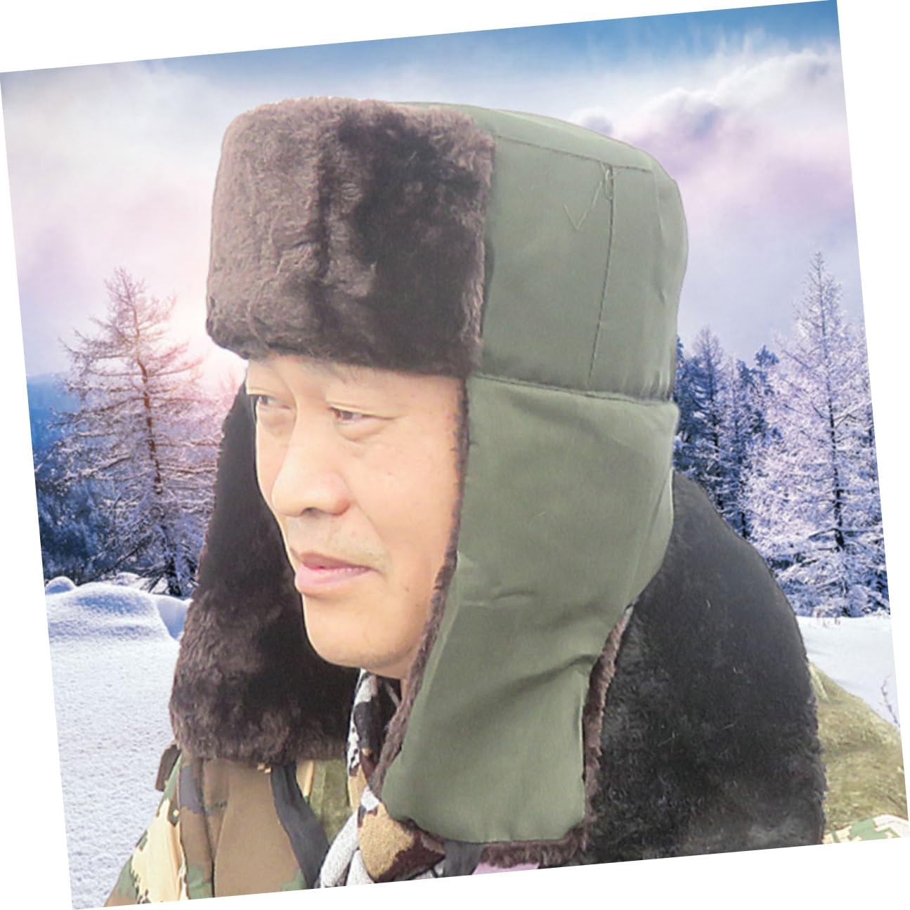 Winter Trapper Hat with Ear Flaps for Men and Women, Thickened Cold Weather Cap with Fleece Lining and Camouflage Design, Outdoor Windproof Warm Headgear