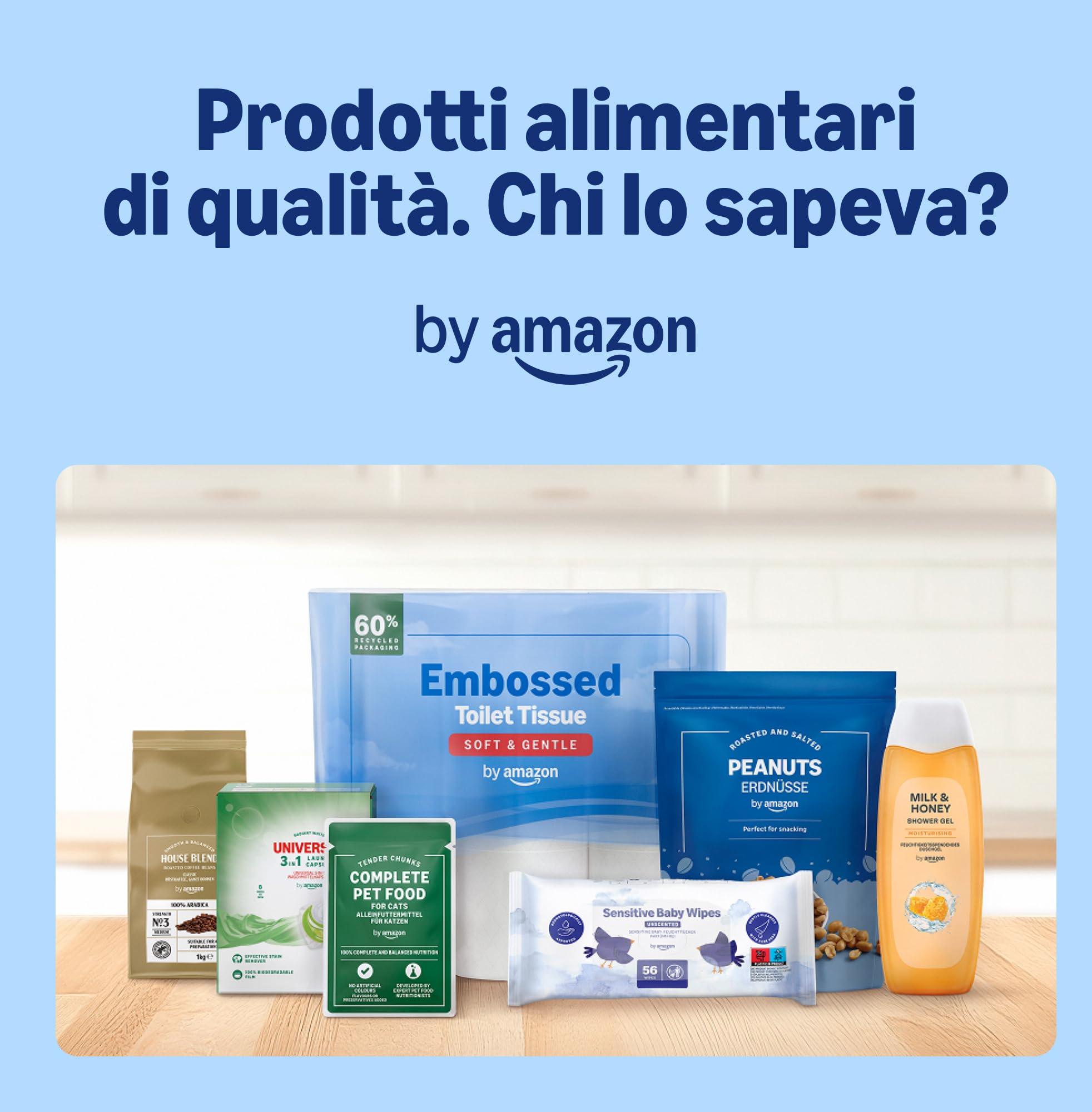 by Amazon, Carta da Cucina Super Assorbente, 3 Veli, 3 Rotoli (1 Confezione da 3), 80 Fogli per Rotolo, Certificata FSC (in Precedenza a Marchio Presto!)