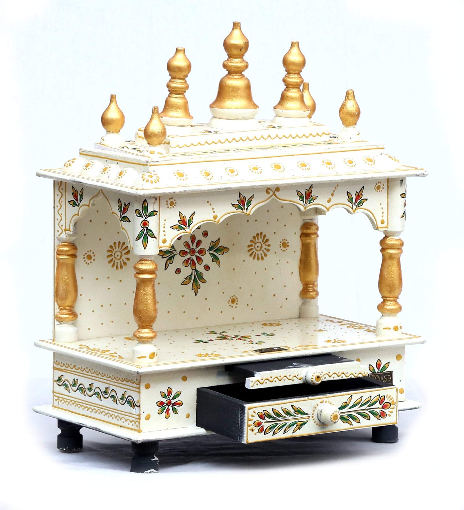 D'Dass Rajasthani Vintage Wooden Temple Pooja Mandir Mandap Temple for Home