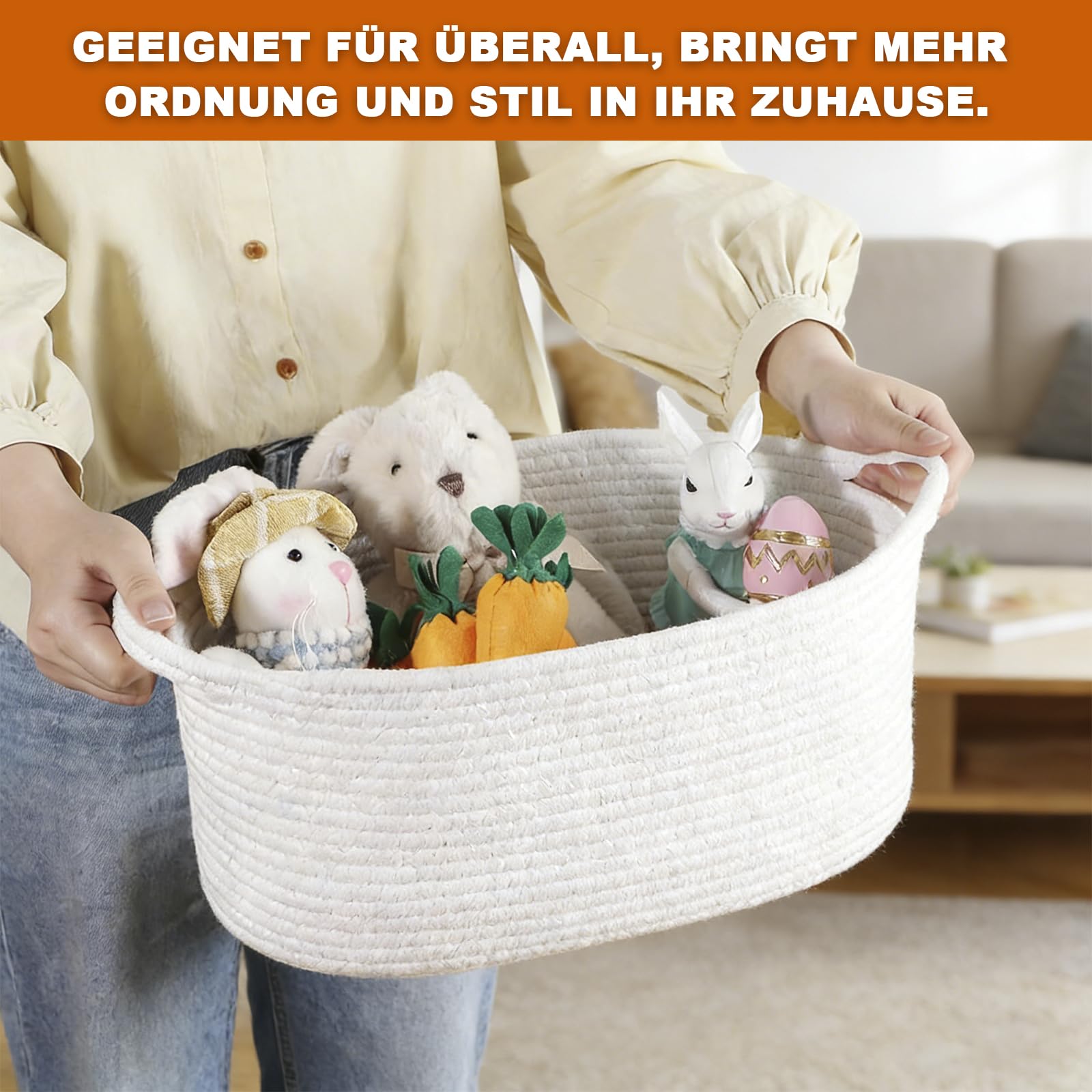 Panier cadeau vide tressé avec sacs cadeaux et rubans, panier de présentation vide pour fête prénatale, anniversaire, mariage, Pâques, Thanksgiving (blanc)