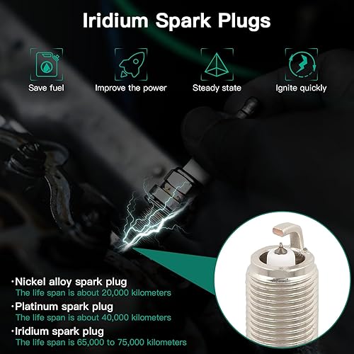 Miniatura 5 de SCITOO 4 bobinas de encendido con 4 bujías de iridio Chevy para GMC Pontiac para Saturn Malibu HHR Cobalt Equinox Terrain G6 2.4L 2.2L 2.0L C1552