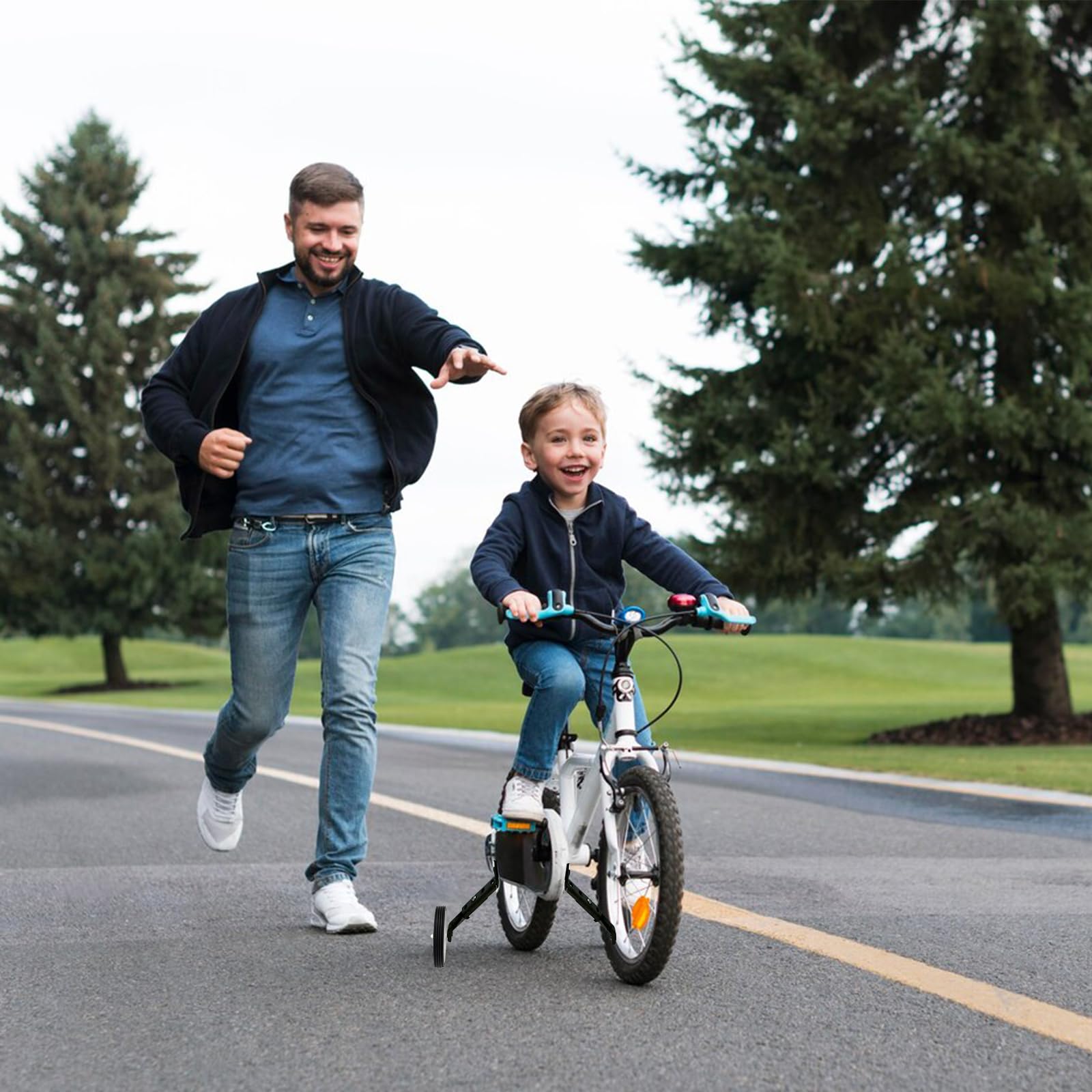 Ruote Bici Bambino, Universali Ruote Stabilizzatrici Bici per Bici a Velocità Variabile da 18 20 22 Pollici, Stabilizzatore Bici Ruote Ausiliarie per Biciclette, Stabilizzatore Bici Bambino