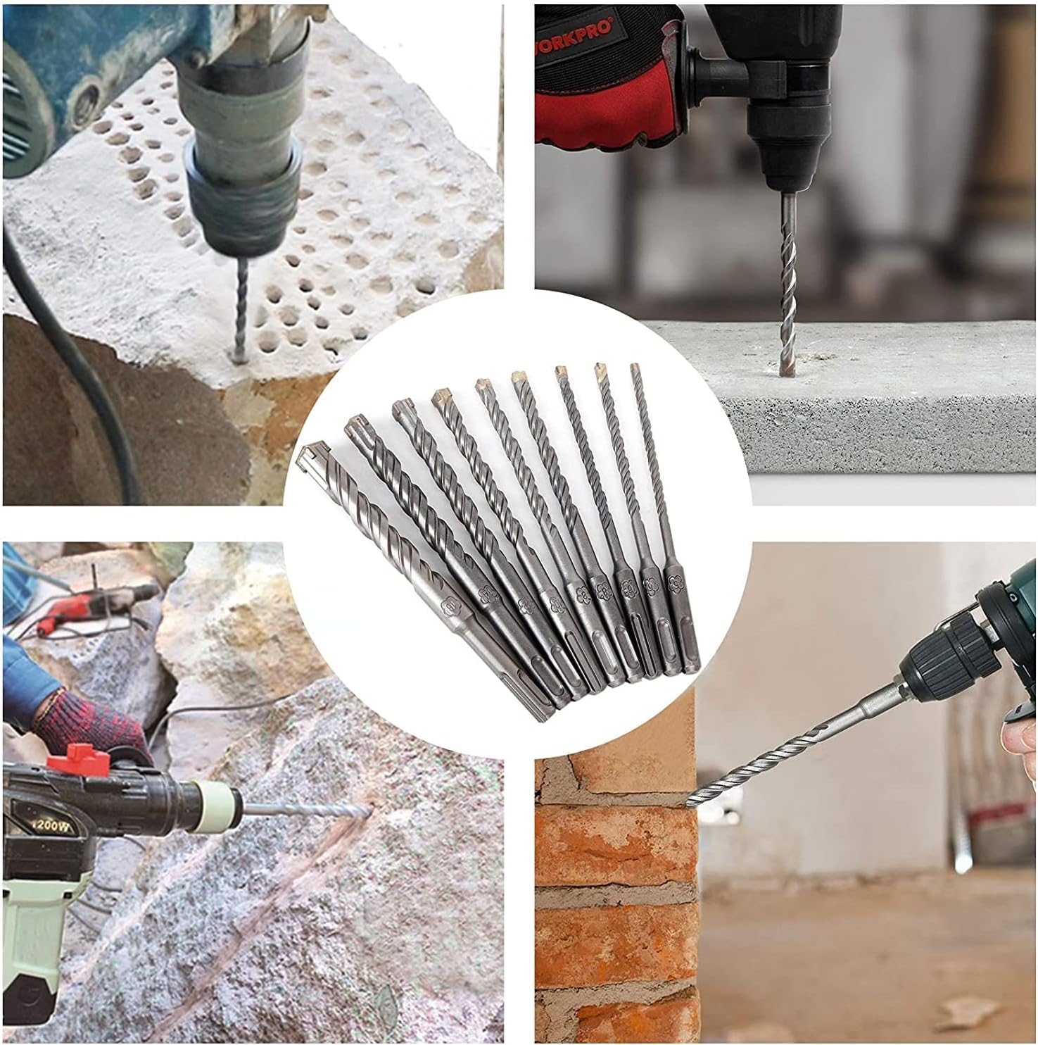Utoolmart Hollow Square Shank Drill Bit, 16mm Bit, 150mm Long 10pcs