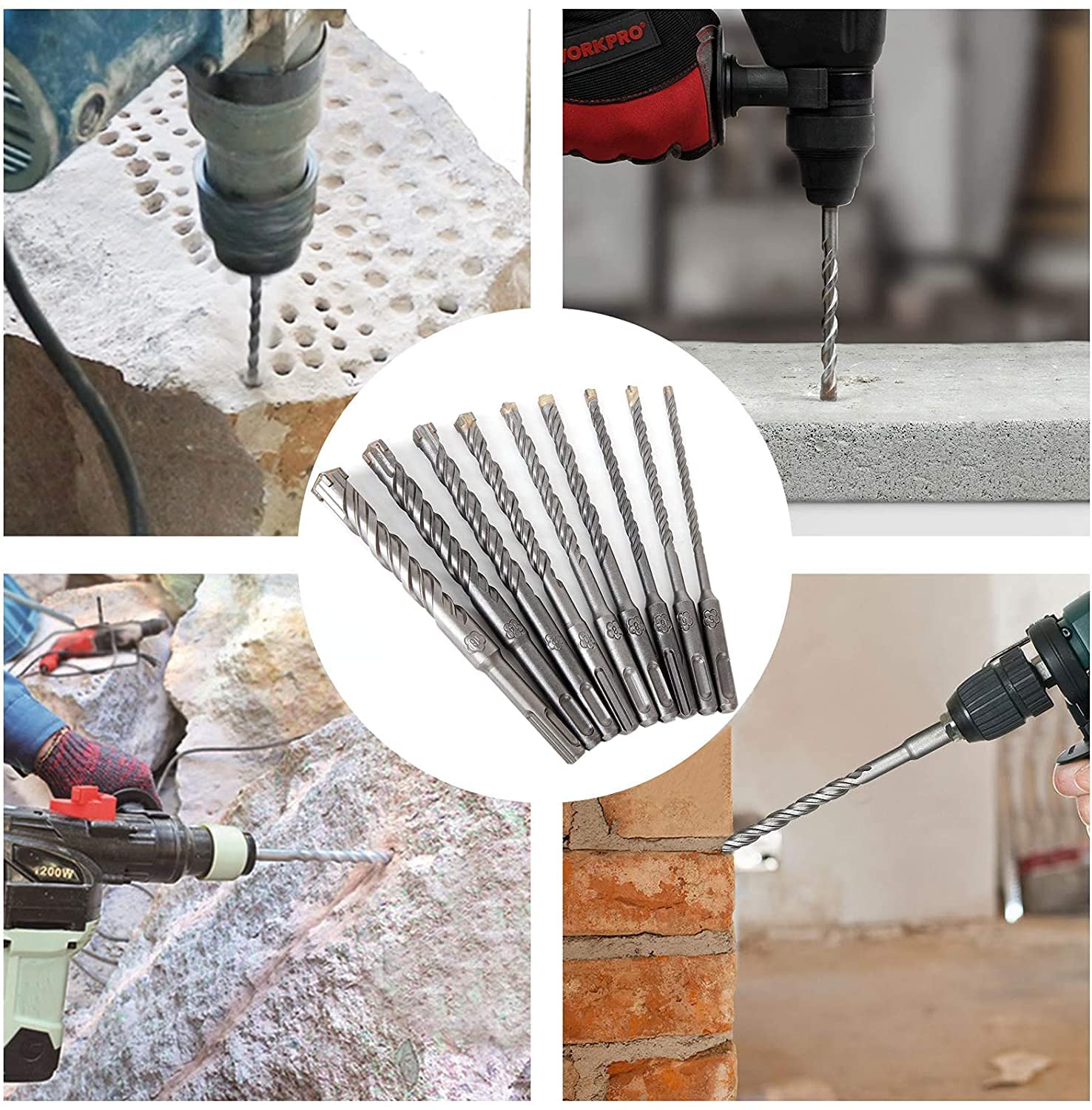 Utoolmart Hohlvierkant-Bohrer 12mm X 350mm – Für Beton, Ziegel & Harte Materialien | YG8C Wolframstahl