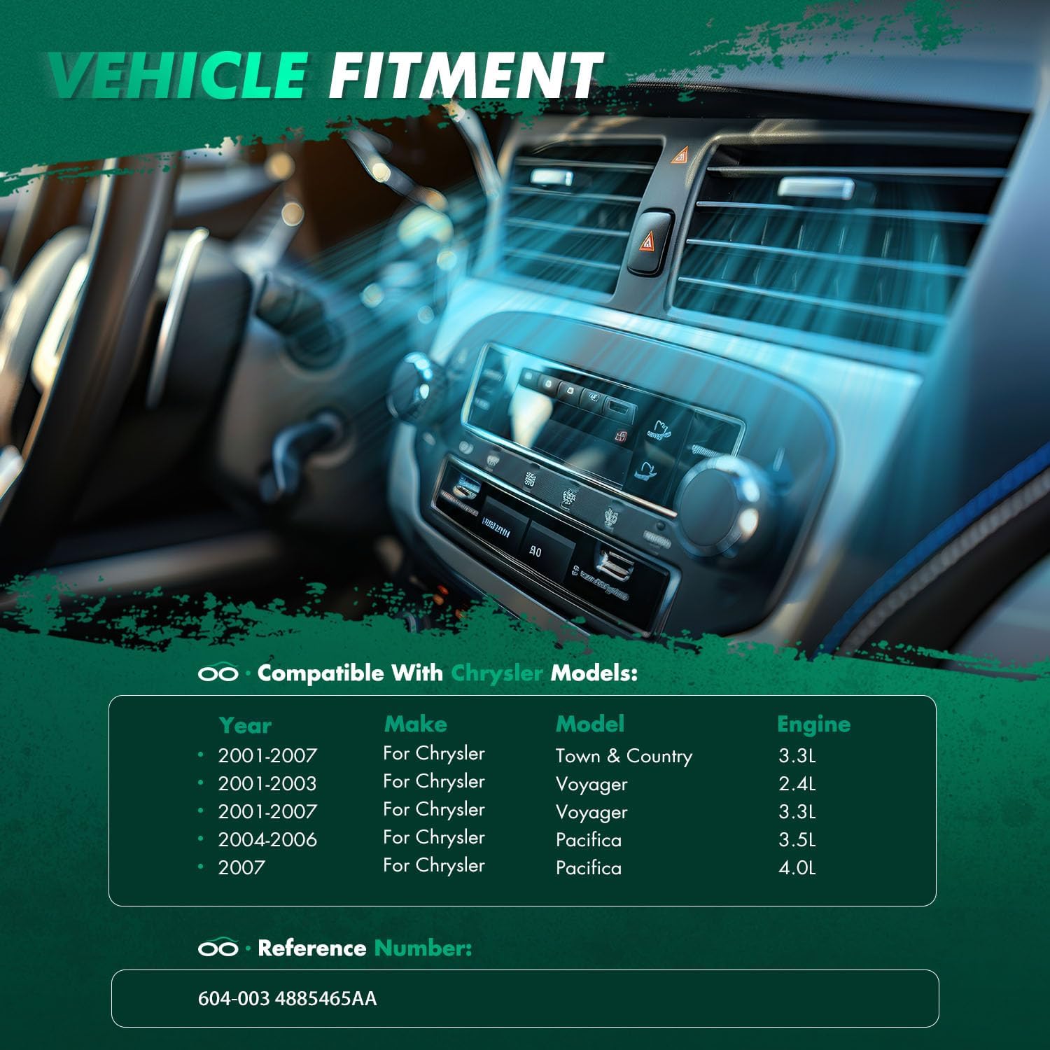 SCITOO Blend Door Actuator 5061099AA Air Door Actuator Replacement fit for Chrysler 300,Town Country,Voyager,2Pack