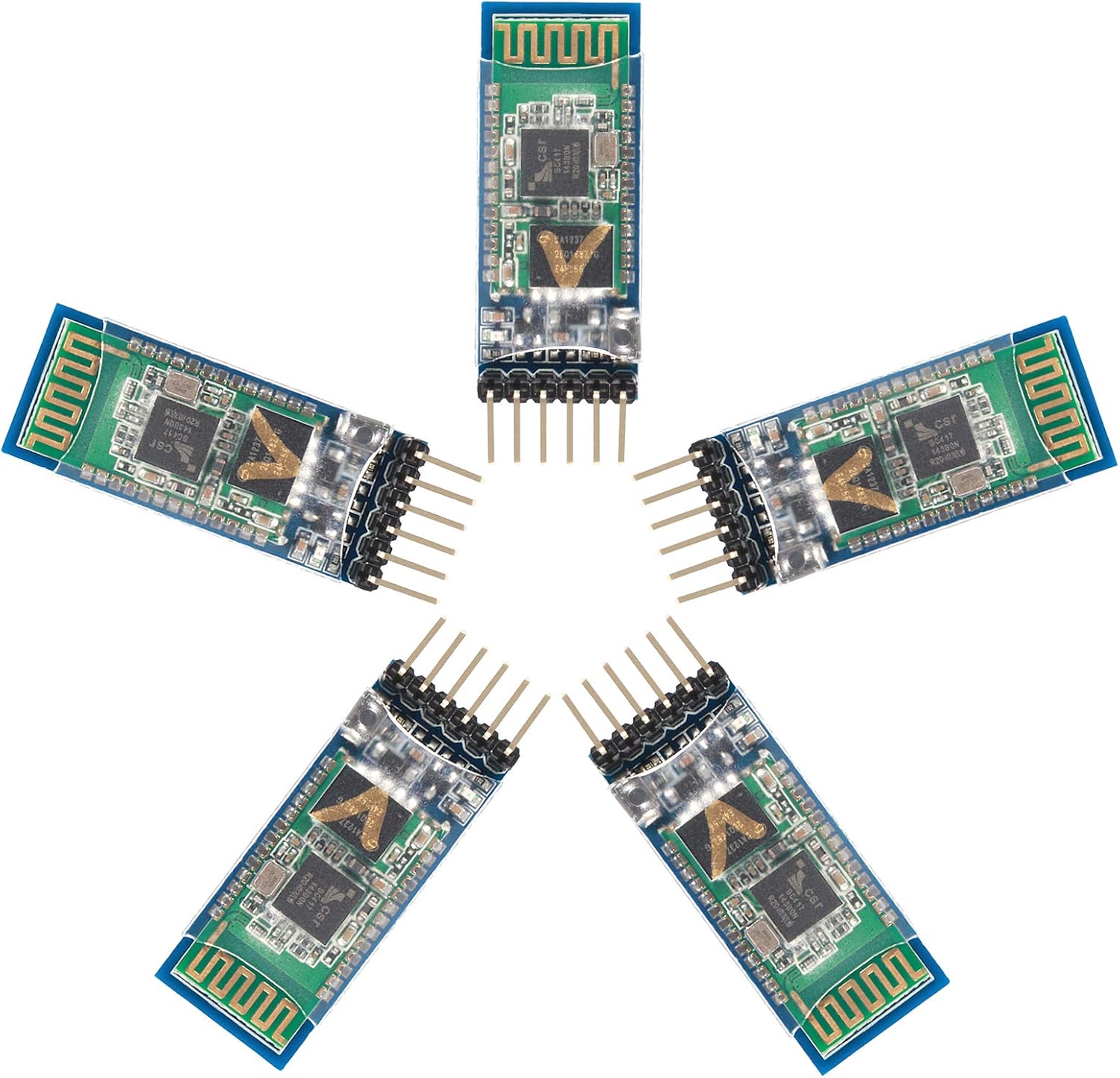 10PCS HC-05 Wireless Bluetooth Receiver RF Serial Transceiver Module Master Slave Integrated Bluetooth Module 6 Pin Wireless Serial Port Communication BT Module