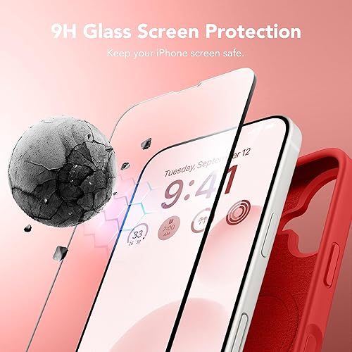 Miniatura 262 de GONEZ Funda para iPhone 14 Pro, compatible con Magsafe, con protector de pantalla + protector de lente de cámara, forro de microfibra suave