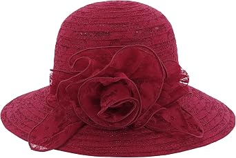 Womens Organza Church Hat Kentucky Derby Fascinator Cap for Tea Party Bridal Wedding Dress Sun Hat