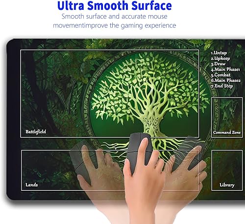 Miniatura 4 de MTG - Tapete de juego TCG de diseño único para MTG TCG de 24 x 14 pulgadas, tapete de juego entintado con bolsa de almacenamiento, superficie de