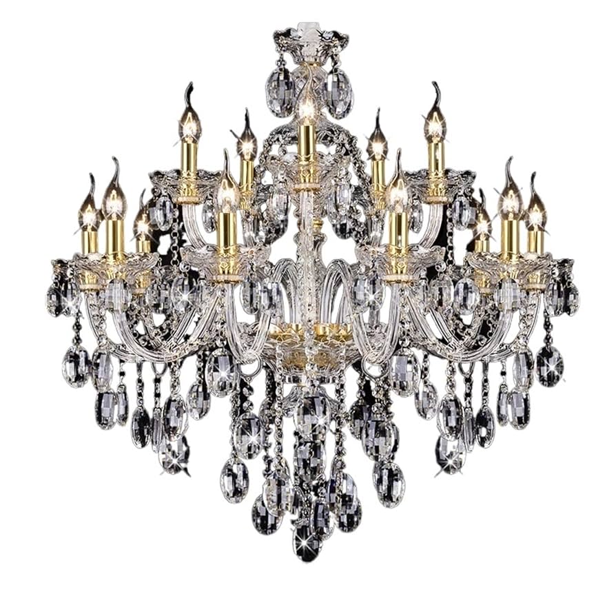 ILLUMINATE ロウンのサイン付き Lotus 16-Light Chandelier in Gold Leaf/White 38.5L x 38.5W x 22H