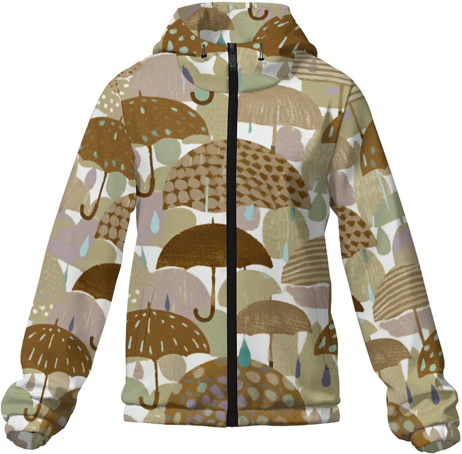 Men's Hooded Windbreaker Windproof Lightweight Jacket Trench Coat for Hiking Camping Fishing