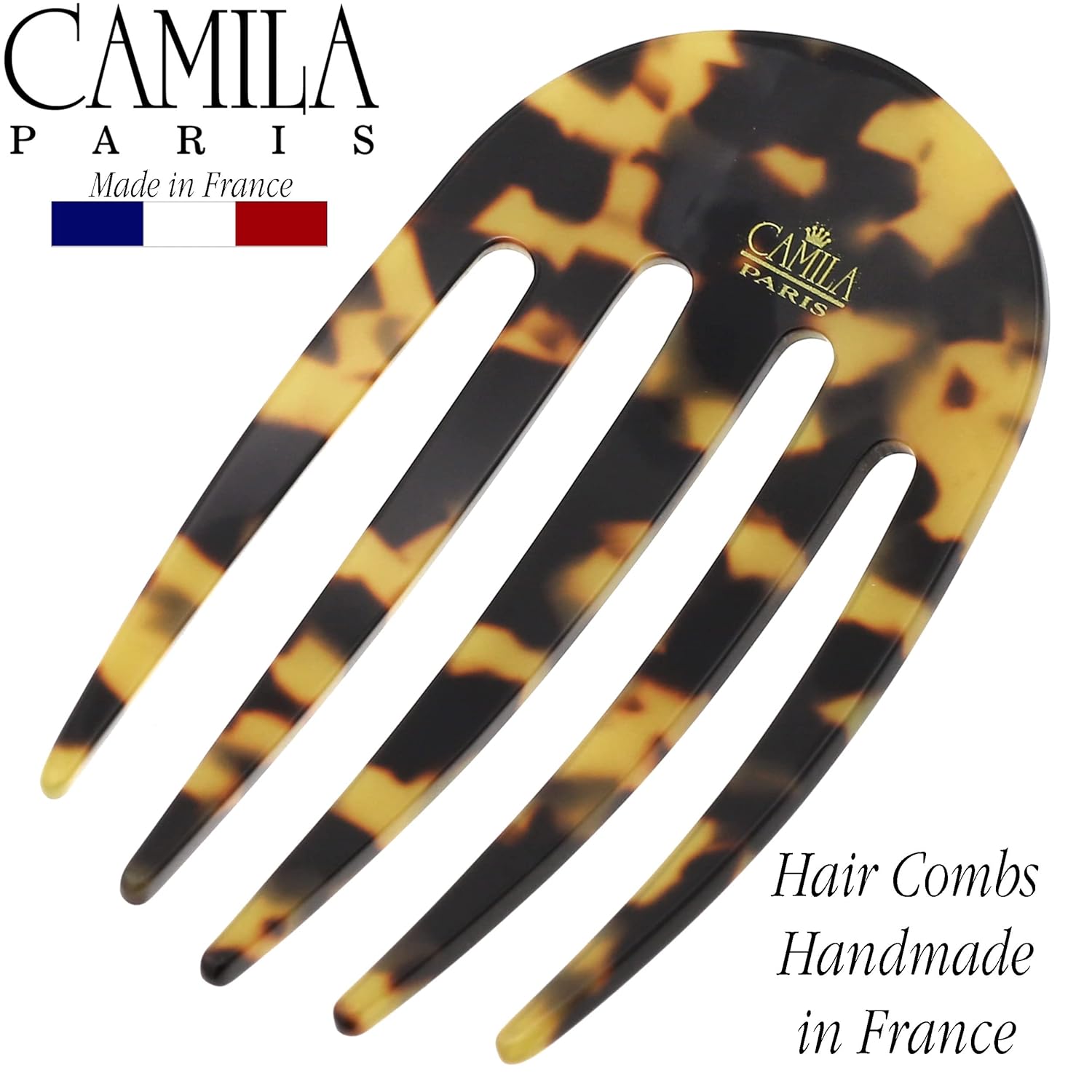 Camila Paris CP3395 French Hair Side Comb Small Rounded, Tokyo, Handmade French Twist Hair Combs, Strong Hold Hair Clips for Women Bun Chignon, No Slip Styling Girls Hair Accessories Made in France - Image 6