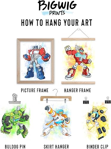 Miniatura 6 de Transformers Prints - Juego de 6 fotos de decoración de pared (8 x 10 pulgadas)