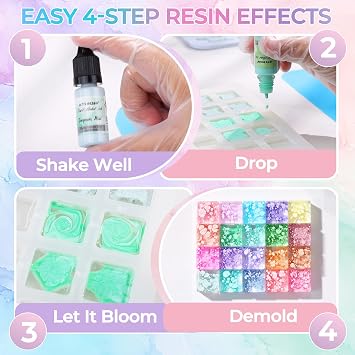 LET'S RESIN 20 Colors Pastel Alcohol Inks, Self-Sinking Resin Dye