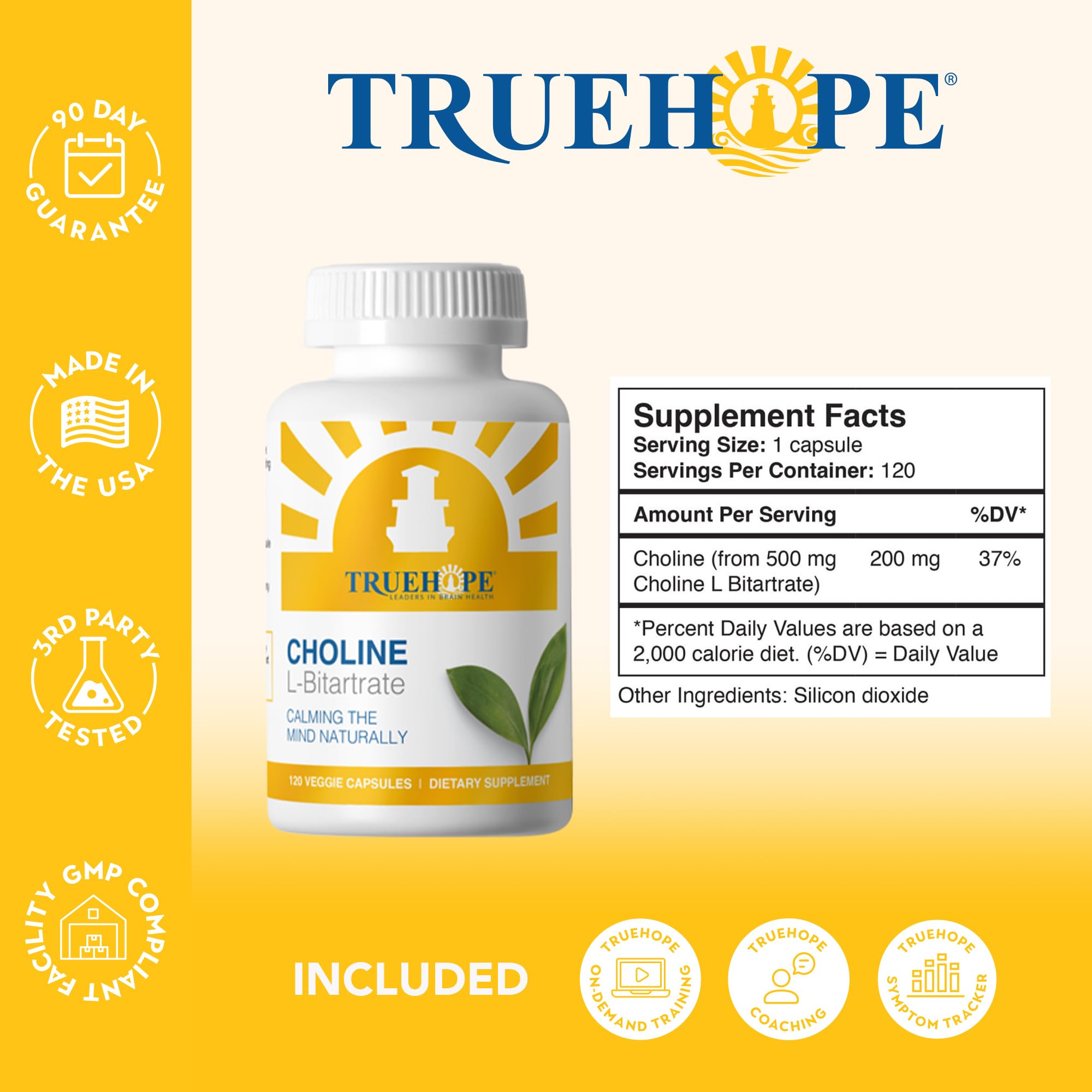 Truehope Choline L-Bitartrate 120ct - Brain Focus & Liver Health Supplement — Amazon image 2