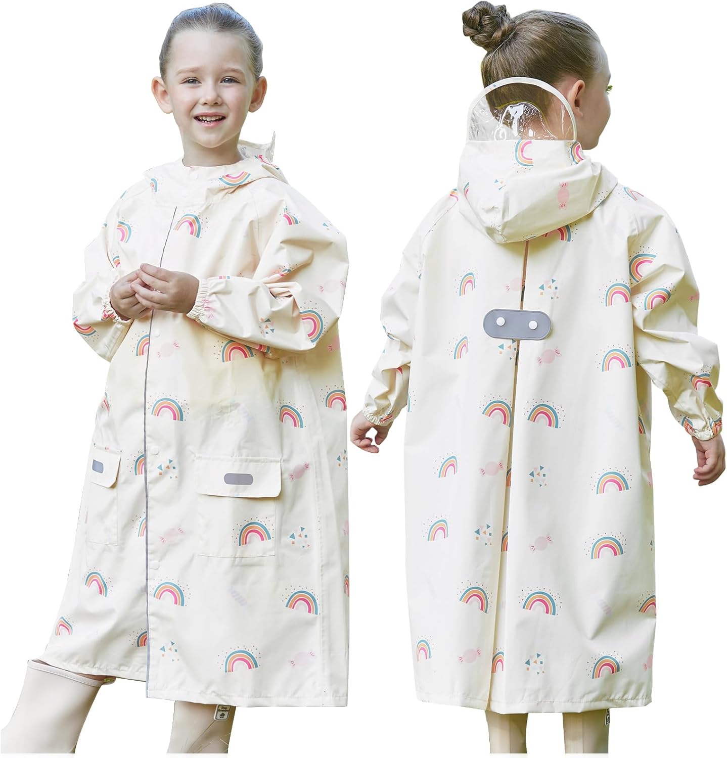 Toddler Kids Raincoat Boys Girls Rain Jacket Waterproof Rain Poncho Reusable Outwear Rainwear Rain Suit - Image 2