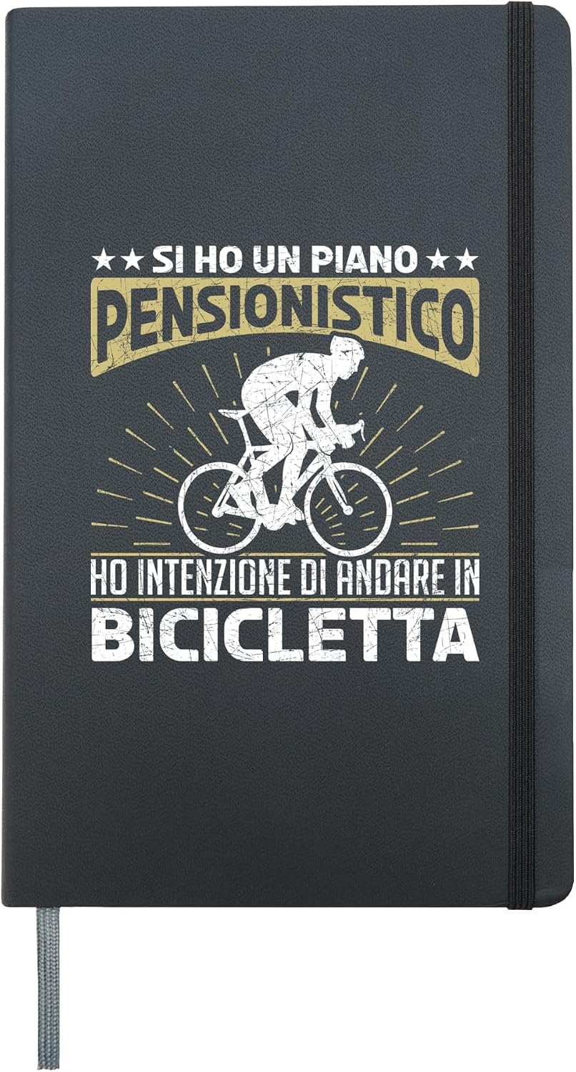 bicycle cyclists retirement gift idea cycling bicycle Hardcover Journal, Black