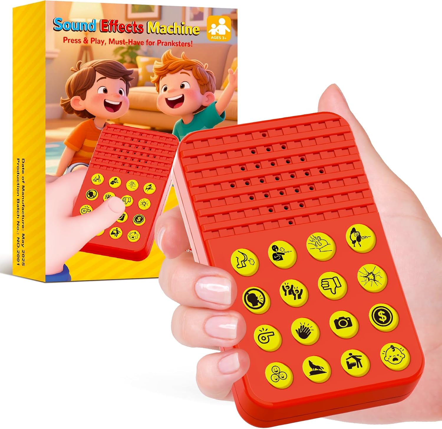 Sound Effects Machine - 16 Hilarious Sound Buttons for Kids Ages 8-13 - Practical Joke Gift for Teen Boys - Cool Gadgets Birthday Gift for 6 7 8 9 Year Old Boy - Pranks for Adults