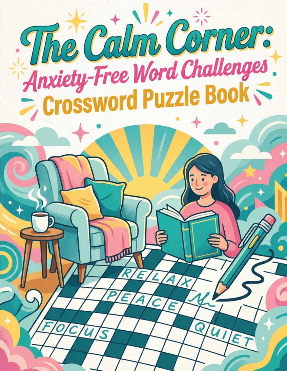 The Calm Corner: Anxiety-Free World Challenges Crossword Puzzle Book