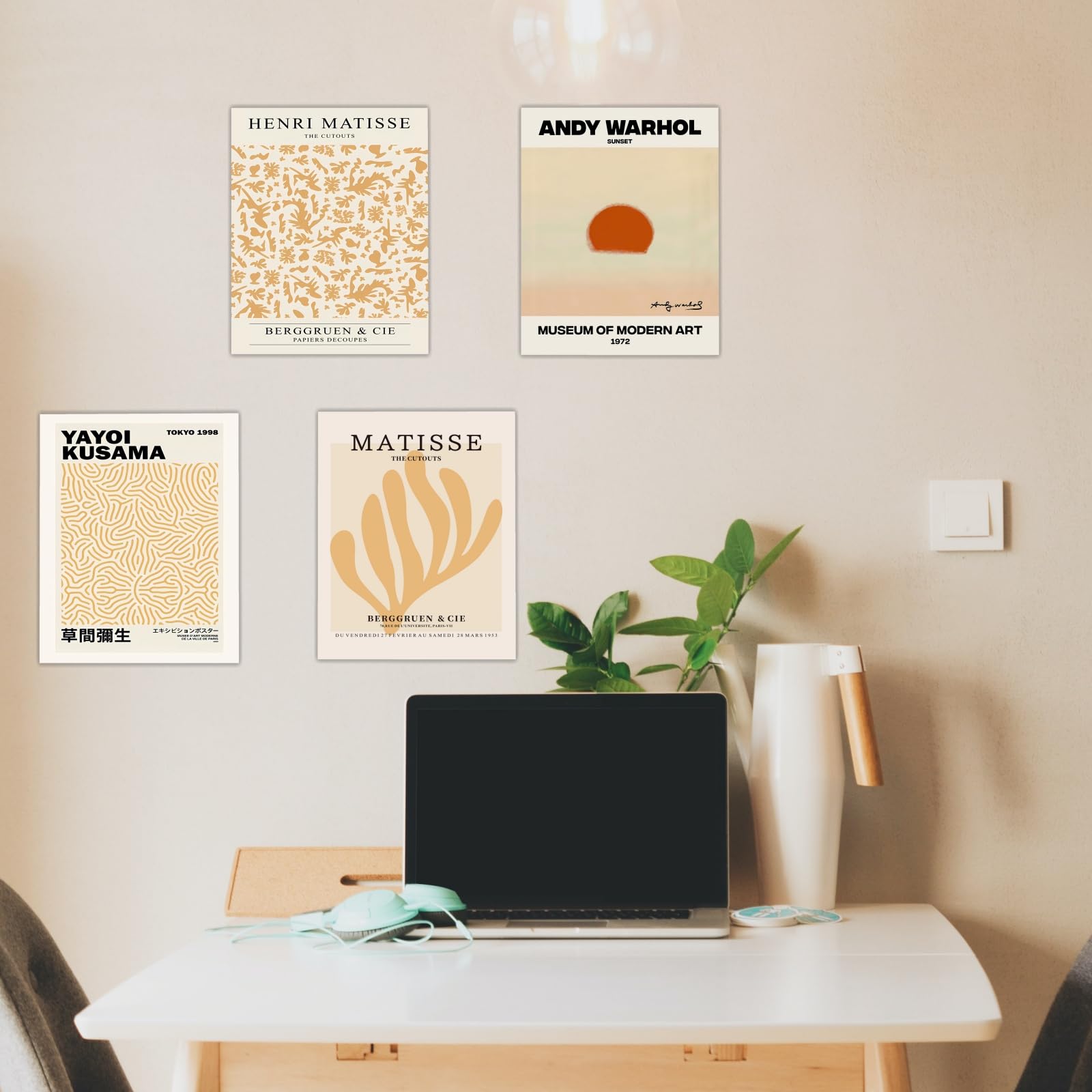 LOZULO Yellow Abstract Wall Art Posters for Bedroom Living Room Accessories,Bathroom Canvas Wall Art 8x10 Unframed Wall Art Decor Pictures Aesthetic Artwork Poster Prints for Wall - Image 4