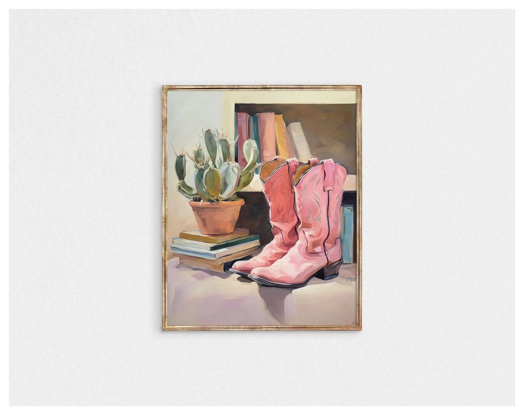 Affiche cow-boy rose pour decoration murale originale chambre ado et studio