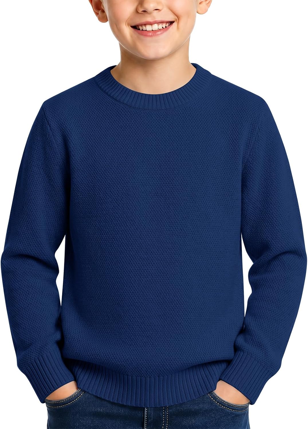 Haloumoning Boys Pullover Sweater Crewneck Long Sleeve Knit Jumper Tops