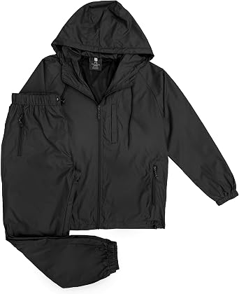 Mens 2-Piece light Tracksuit Windbreaker Set Jogger Sauna GYM Set with Mesh Lining