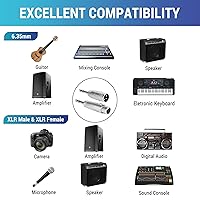 Vista 5 de Adaptador TRS macho a XLR de 1/4 pulgadas, paquete de 4 – 1 par de adaptadores macho y hembra XLR de 0.250 in 1/4" a XLR macho/hembra