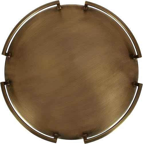 Miniatura 8 de Kate and Laurel Gohana - Bandeja redonda con asas de metal, 16 pulgadas de diámetro, latón antiguo, moderna bandeja para servir glamorosa con asas