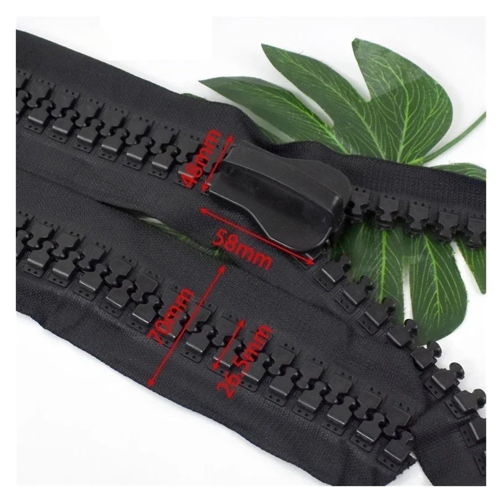 30# for cremallera grande deslizante, mochila for exteriores, tienda, cierre de cremalleras, Kit de reparación, accesorios de ropa DIY(Black-2Meter2Sliders)