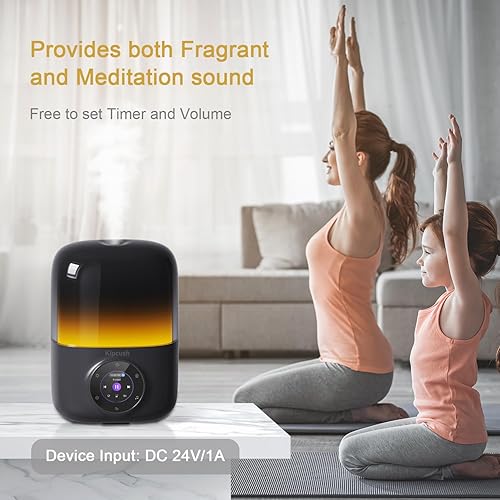 Miniatura 5 de Kipcush Difusor de aceite esencial, humidificador de 8.5 fl oz con máquina de ruido blanco, iluminación LED de estado de ánimo, pantalla táctil,
