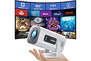 iMTV Mini Projector with WiFi and Bluetooth, 180°Adjustable Stand Smart Projector