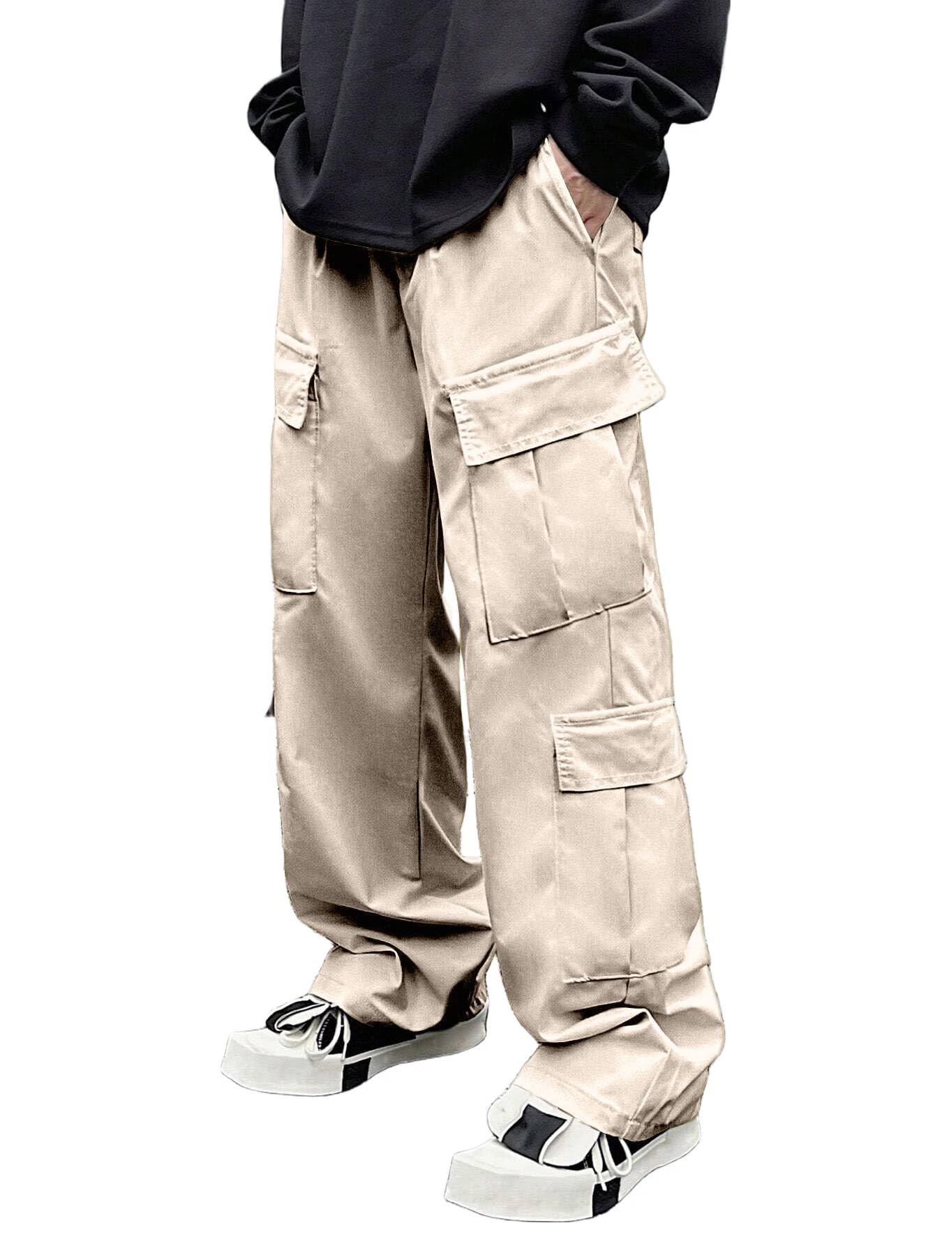 urban indy Premium Cotton Men's 8 Pocket Cargo Pants - Stylish and Utilitarian Cargos for Men, Trousers Loose Fit | Cargo Pants for Men | Stretch Cargo Pants-picture-10
