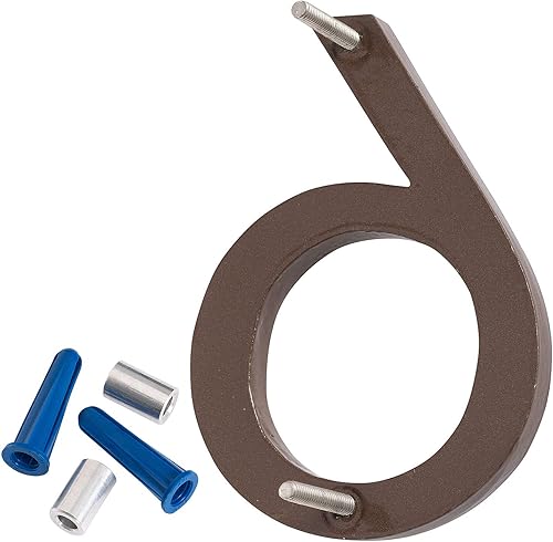 Miniatura 3 de Montague Metal Products MHN-10-F-SD1-6 Números de casa de dirección flotantes modernos de aluminio cepillado sólido, 10 pulgadas, arena con