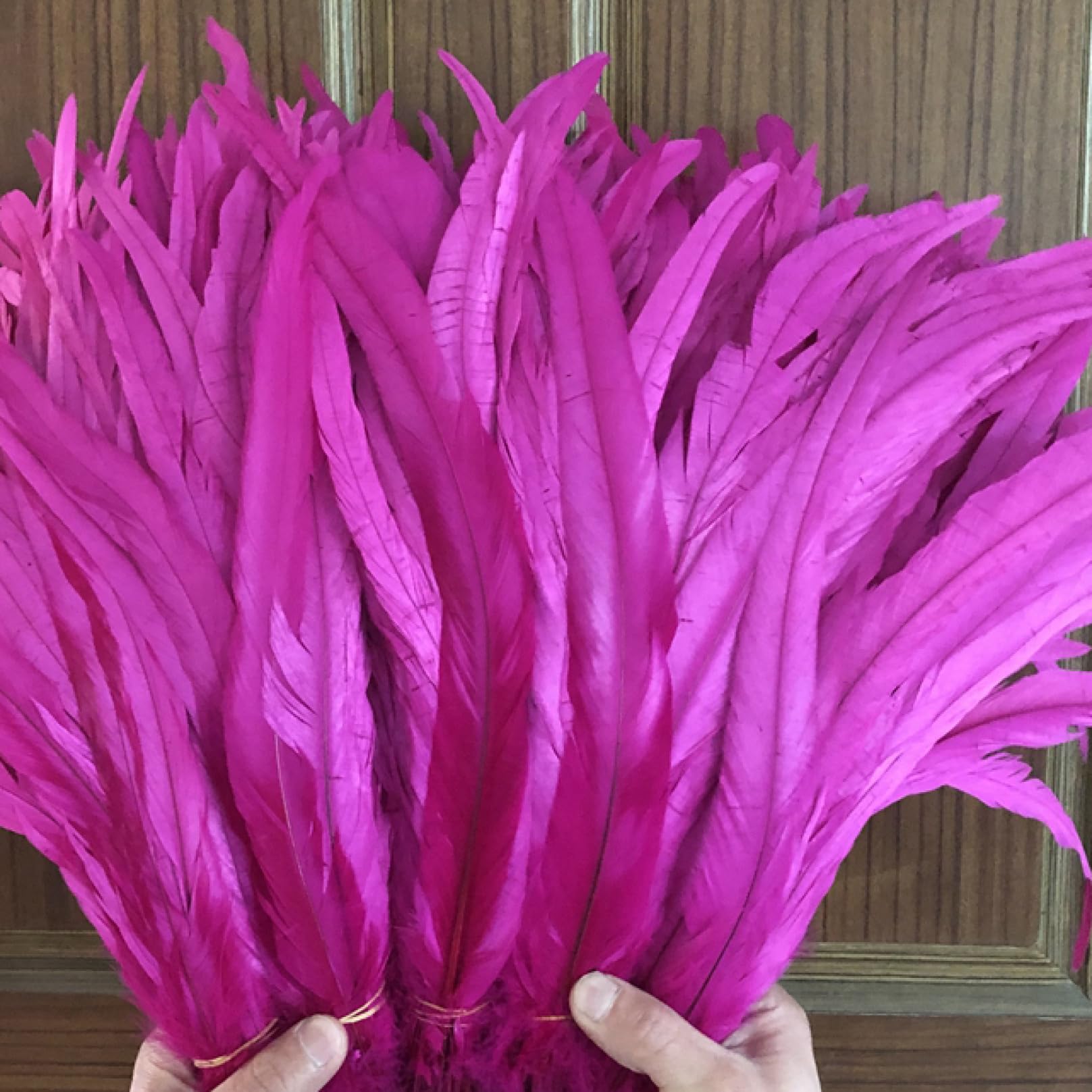 Frędzle z piór, Wstążka z piórami ogona, frędzle piór, 100 szt. Surowe pióra ogony pióropusze dekoracje domowe rzemiosło weselne akcesoria(Hot Pink)