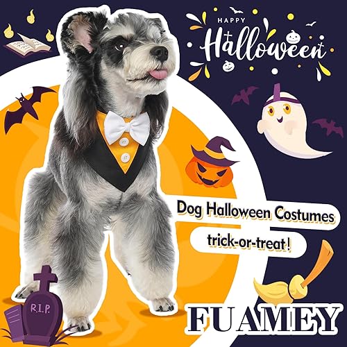 Miniatura 2 de FUAMEY Esmoquin para perro, bandana formal de boda para perro, collar de perro con pajarita, disfraz de cumpleaños para perro, disfraz de cumpleaños