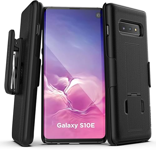 Miniatura 7 de Encased Galaxy S10 Plus - Funda con clip para cinturón (DuraClip 2019) Funda de agarre delgada con soporte para Samsung Galaxy S10+ (negro)