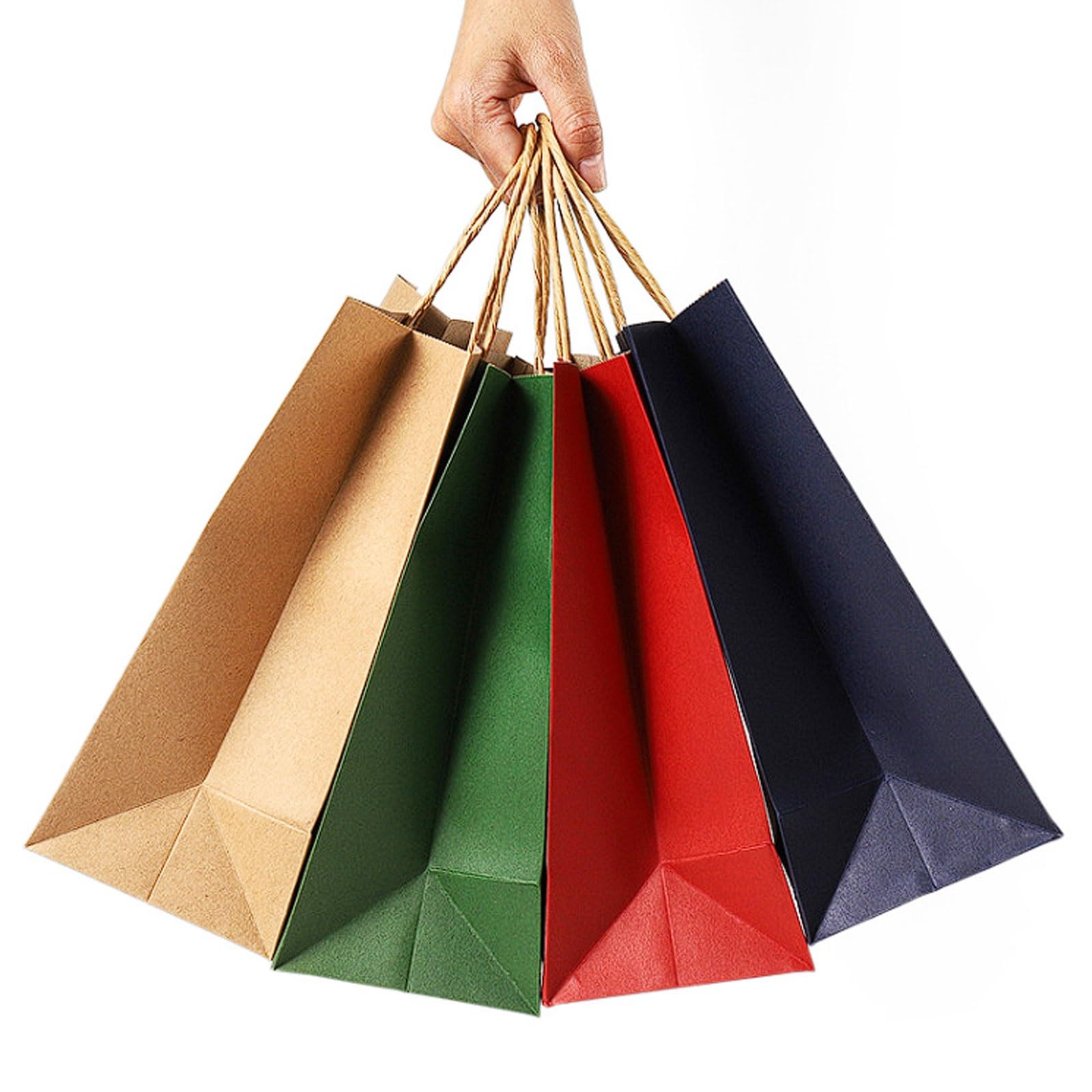 Confezione da 20 sacchetti asporto in carta Kraft Borse resistenti 180 g for negozi di abbigliamento, boutique, imballaggi promozionali(Groen)