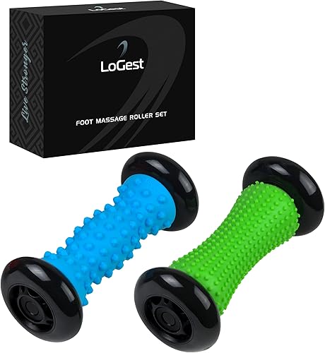 Miniatura 5 de Logest Rodillo de masaje de pies, para terapia de puntos de activación, rehabilitación de lesiones y masaje de tejido profundo, evita la rigidez y