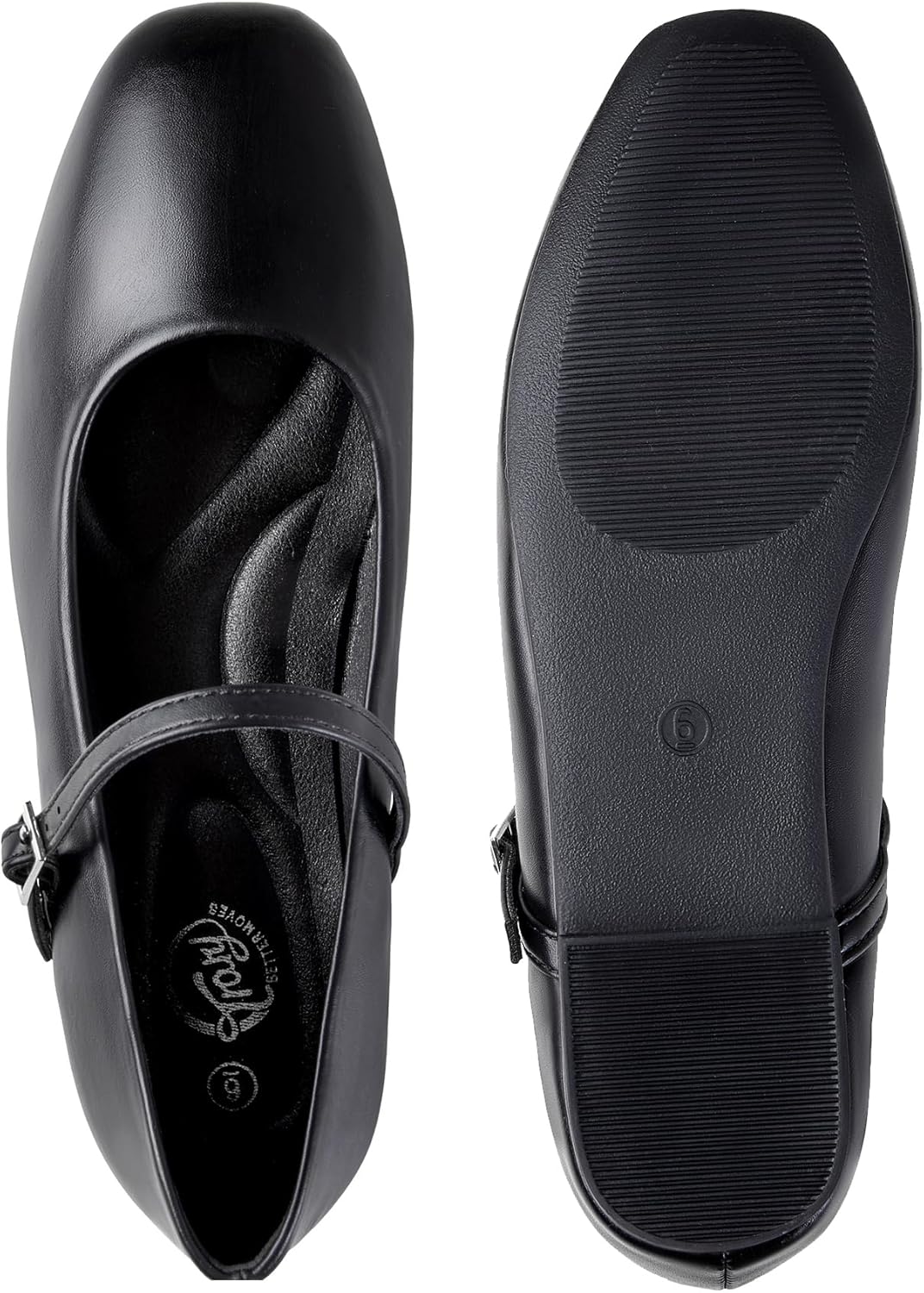 Trary Mary Jane Shoes Women, Ballet Flats Square Toe Ankle Strap Flats for Women, Adjustable Buckle Comfortable Dress Shoes - Image 5