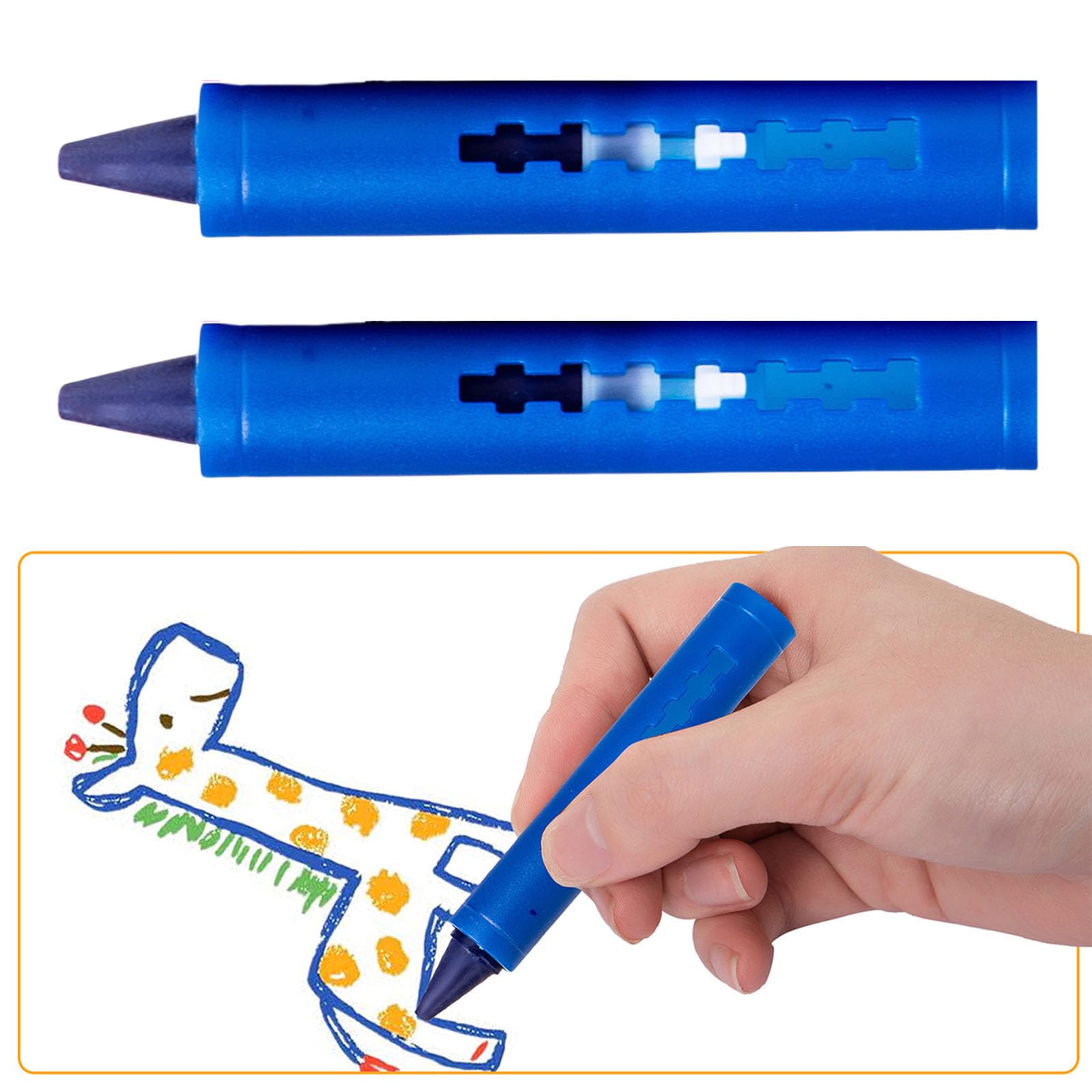 6 Color Washable Bath Crayon Pen for Colorful with Holder Toddler Art Drawing Coloring Doodling Bathroom — view 2