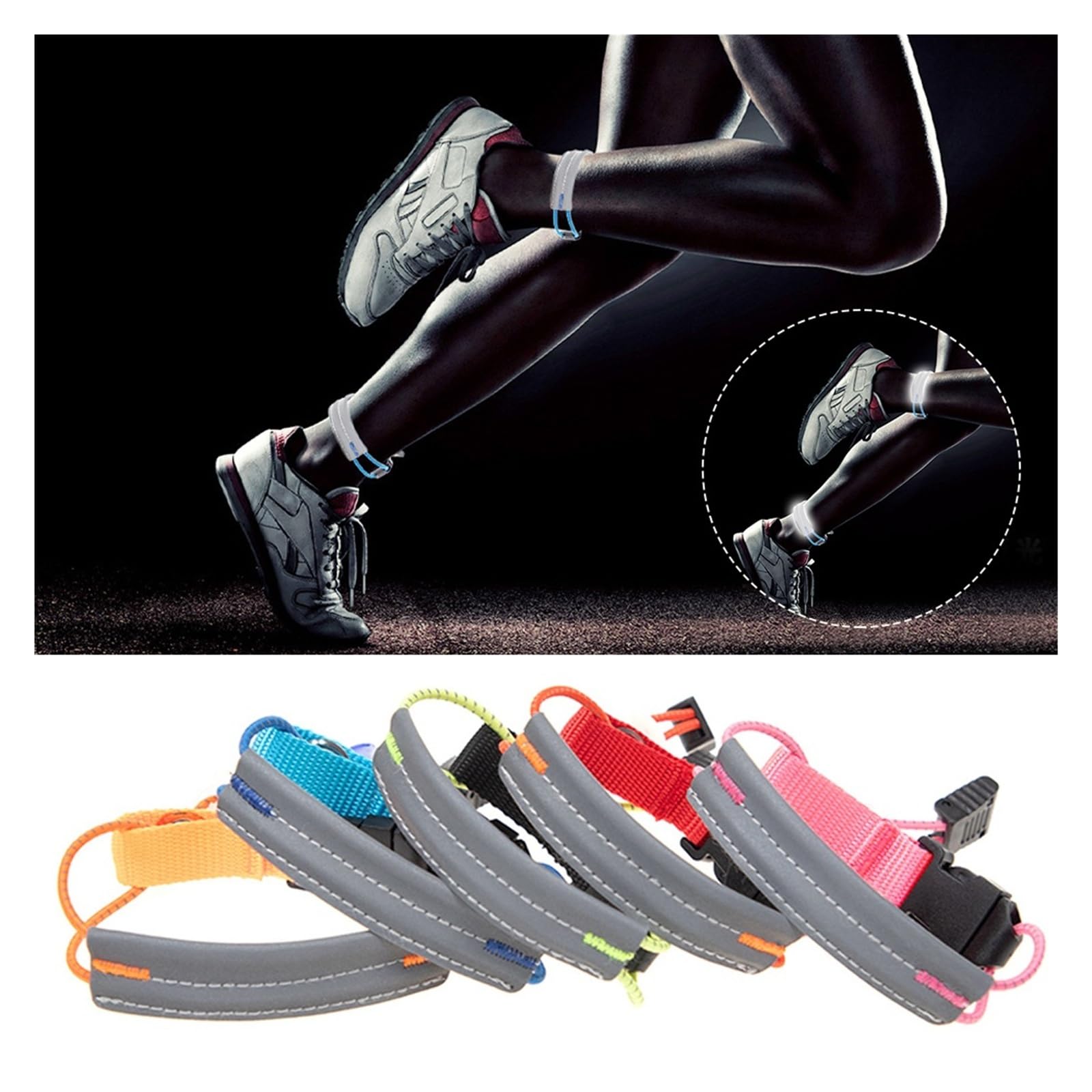 Cinghie per gambe riflettenti per ciclismo, regolabili, clip per pantaloni di sicurezza per bici