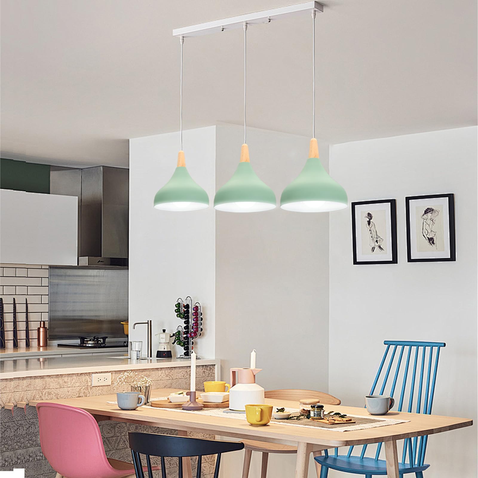 IDEGU Lot de 3 Plafonnier en Cage Carré Retro,Lampe Luminaire