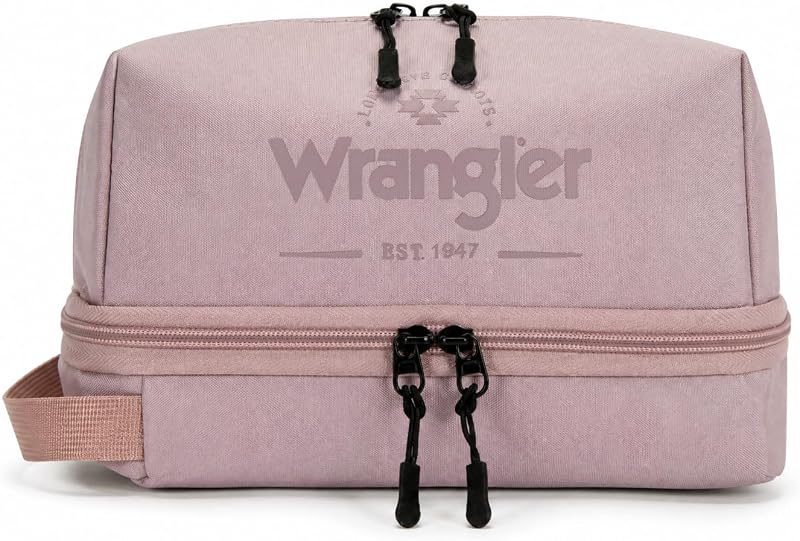 Necessaire masculina Montana West com zíper e gancho para pendurar, rosa, 12,7 cm x 7,62 cm x 10,16 cm