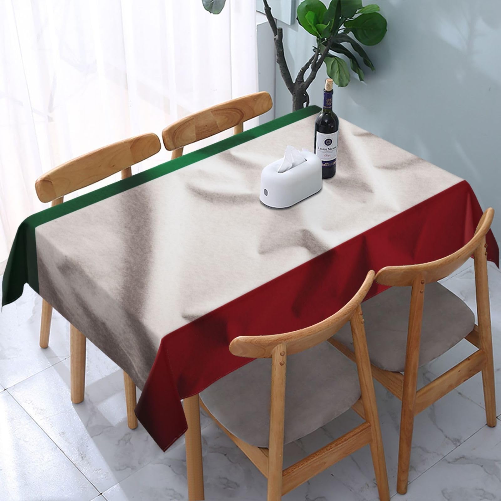 WPKJU Italy Flag Printed Tablecloth Water Resistant Table Cover Washable Rectangle Table Cloth for Tables 54x72 in