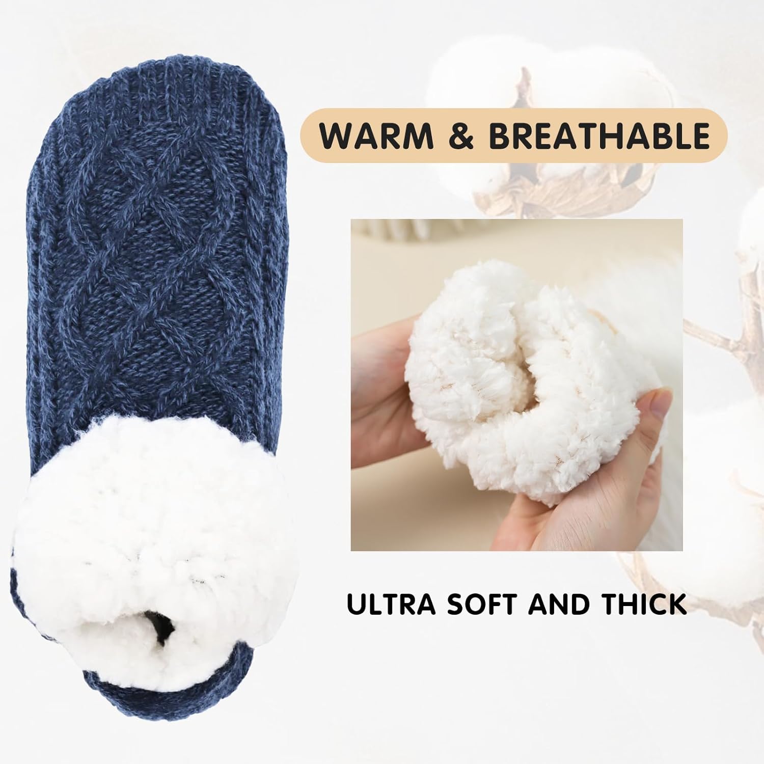 Kids Slipper Socks Non-Slip Fluffy Fleece Lined Warm Indoor Socks for Boys and Girls - Image 4