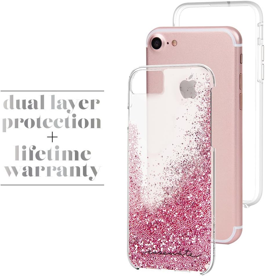 Case-Mate iPhone 8 Case - WATERFALL - Cascading Liquid Glitter - Protective Design for Apple iPhone 8 - Rose Gold