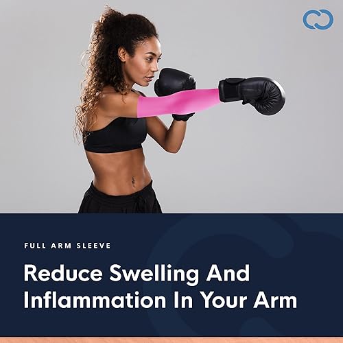 Miniatura 10 de Copper Compression Manga para brazo, con infusión de cobre, para antebrazo, bíceps, tríceps, codo de tenis, baloncesto, golf, artritis, tendinitis,